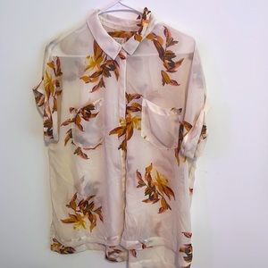 A NEW DAY Sheer summer button-down